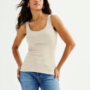H&M Women's Cream Tan Layering Tank Top size small